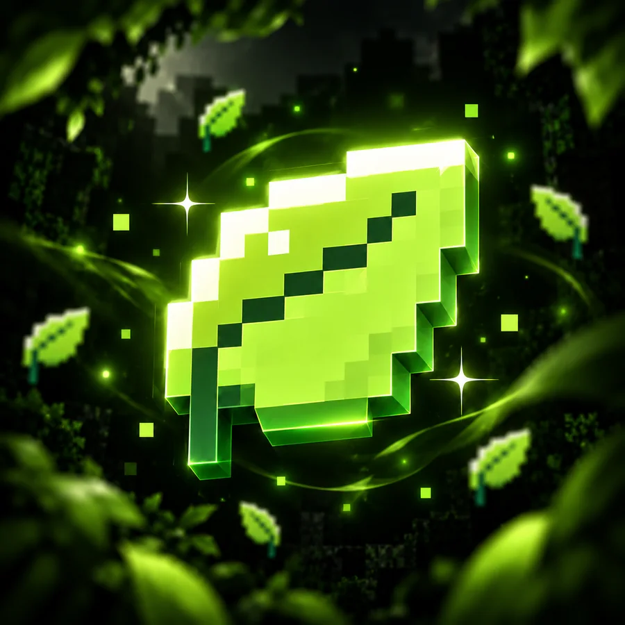 MeloMC green pixel leaf emblem